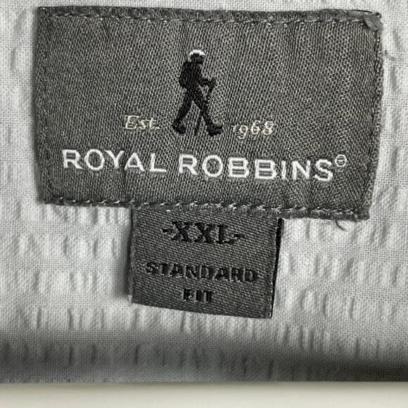 Royal Robbins Men's Sz XXL‎ Gray White Plaid Short Sleeves Button Up Shirt - Picture 3 of 8